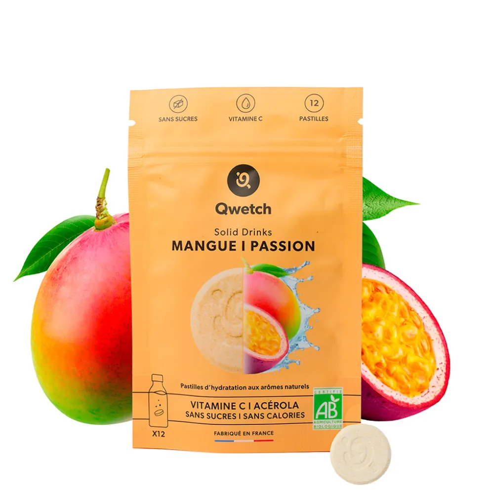12 pastilles d'hydratation Solid drink manque et passion vitamine C