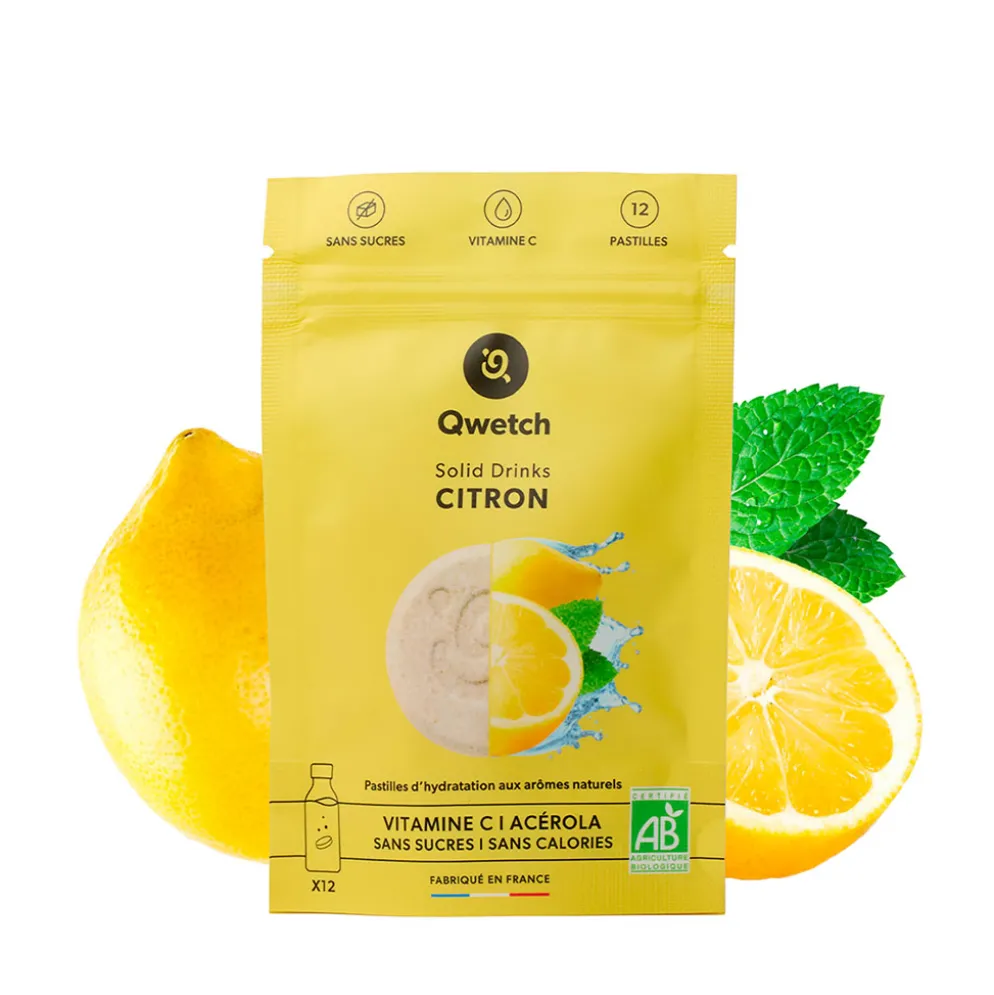 12 pastilles d'hydratation Solid drink citron vitamine C