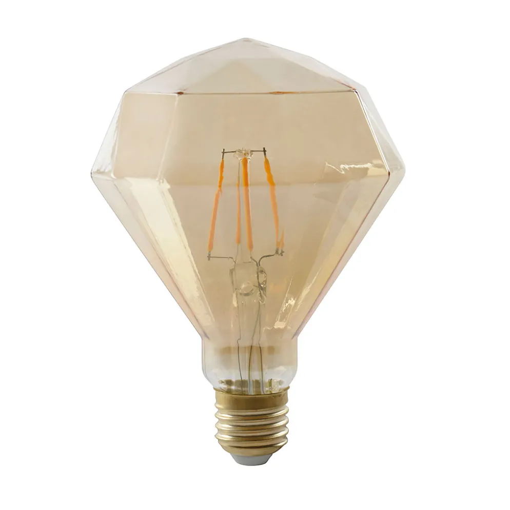 Ampoule LED diamant filament ambre E27 4W
