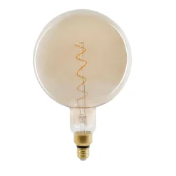 Ampoule LED globe XXL filament spirale ambre E27 6W