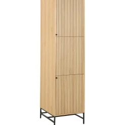 Armoire colonne 2 portes en bois naturel h200cm - Albany