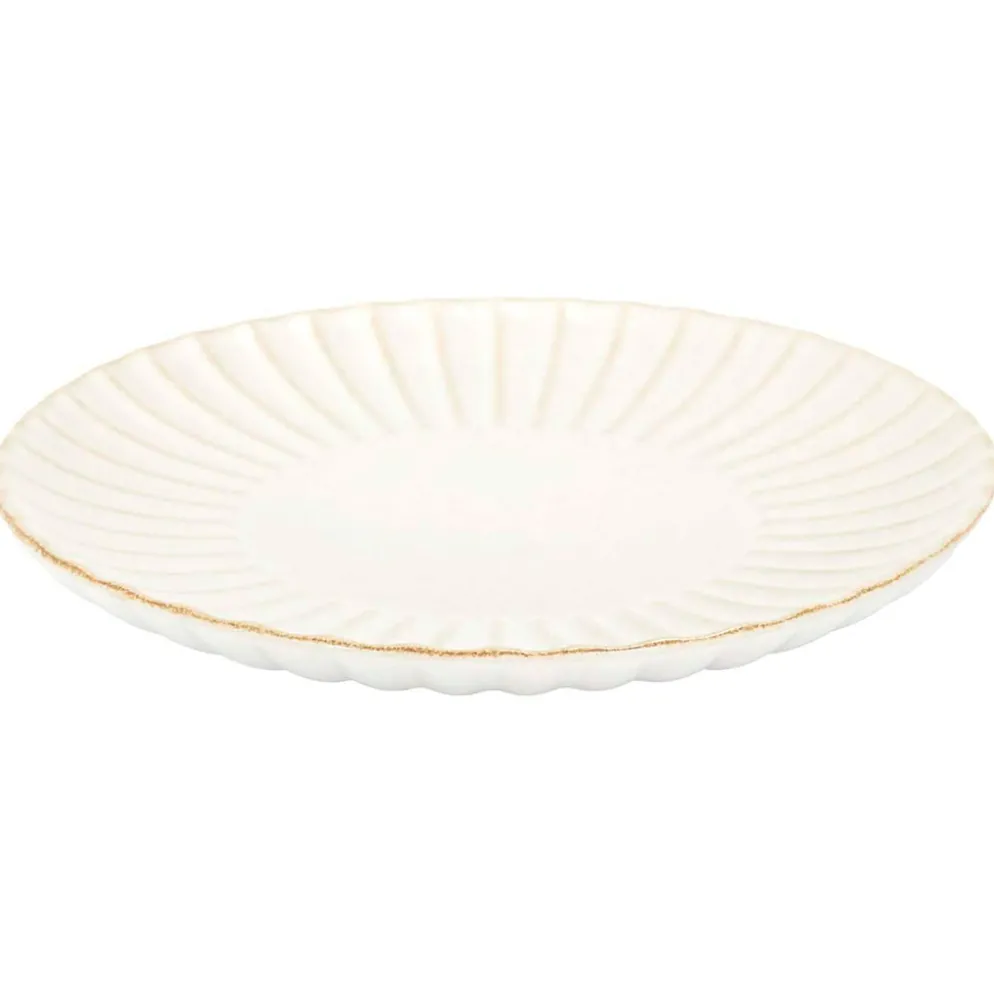 Assiette à dessert en céramique beige d21cm - Vlora