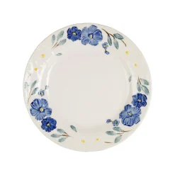Assiette à dessert en faïence bleu d19cm - Blandine
