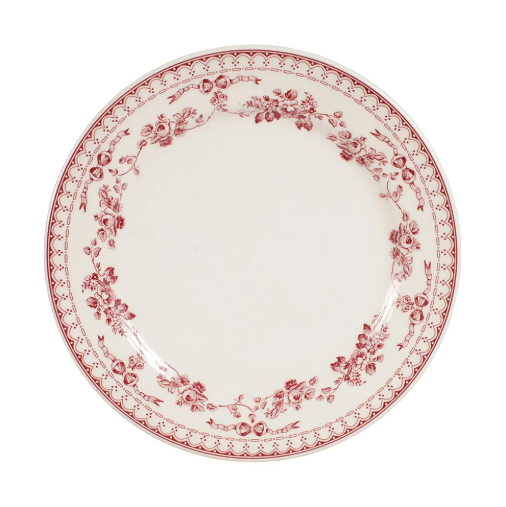 Assiette à dessert en faïence bordeaux d20.5cm - faustine