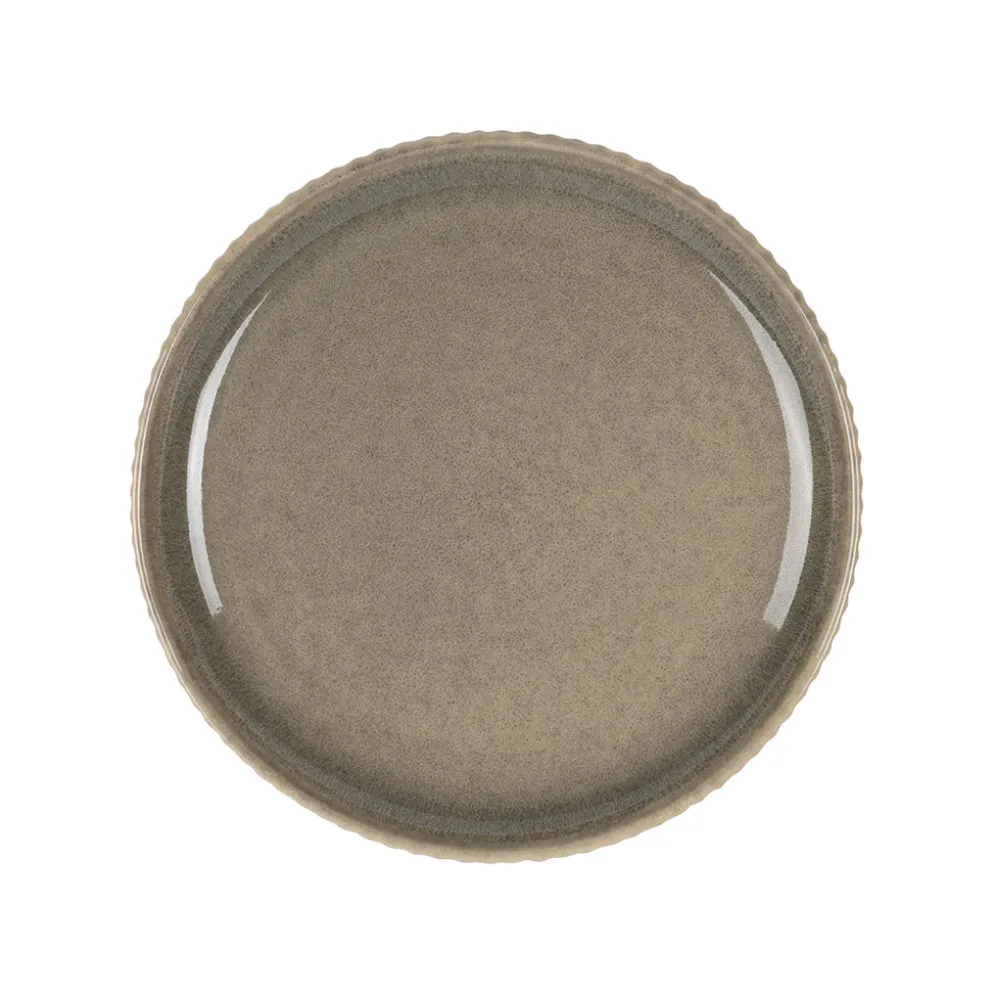 Assiette à dessert en grès gris d21cm - Carla