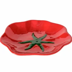 Assiette à dessert tomate en céramique rouge d19cm
