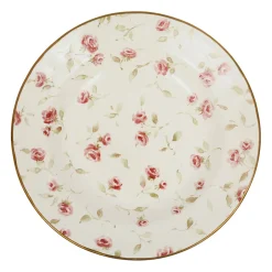 Assiette creuse en faïence rose et doré d23cm - Rose
