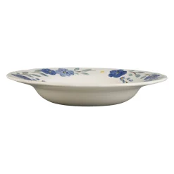 Assiette creuse en faïence bleu d23cm - Blandine