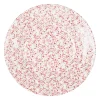 Assiette creuse en faïence bordeaux d23cm - p'tites fleurs