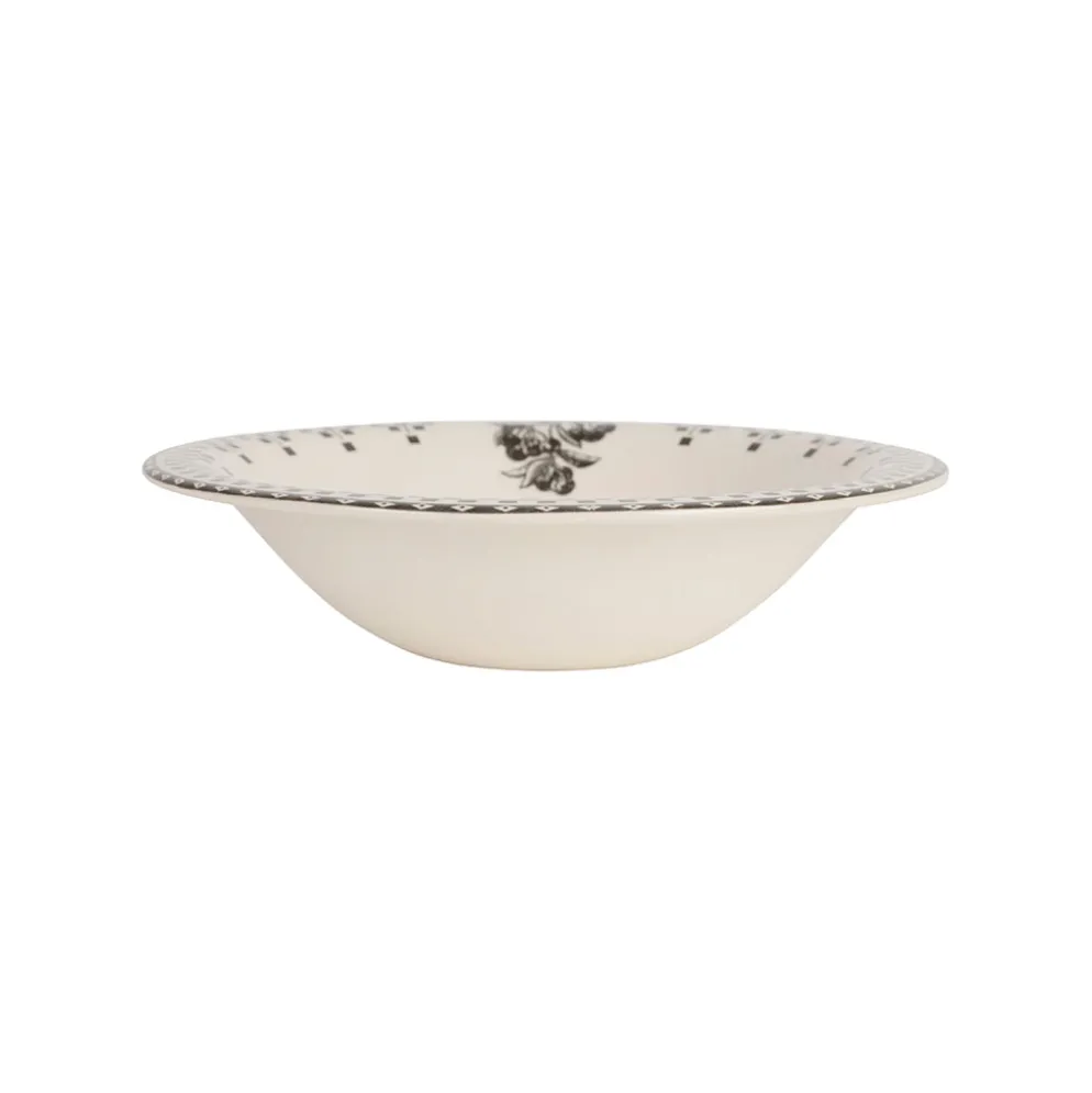Assiette creuse en faïence anthracite d20cm - Damier