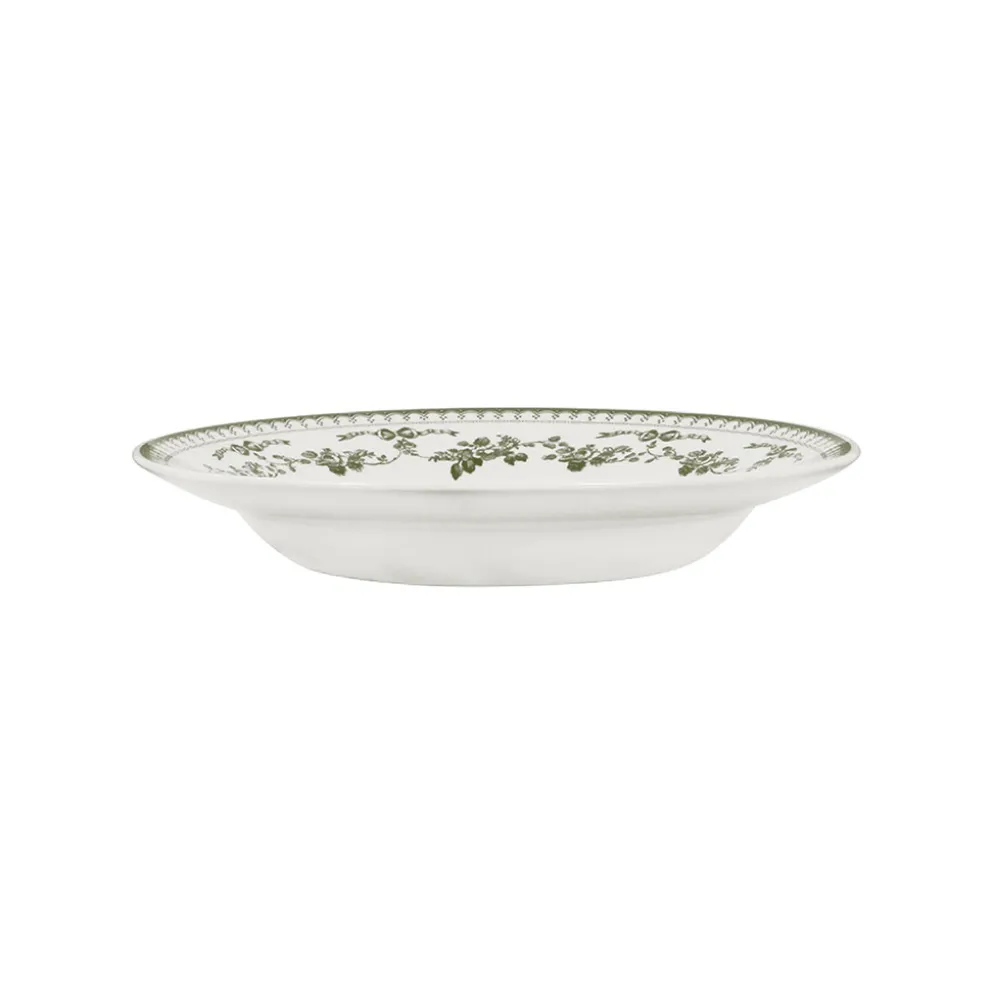 Assiette creuse en faïence vert d23cm - Faustine