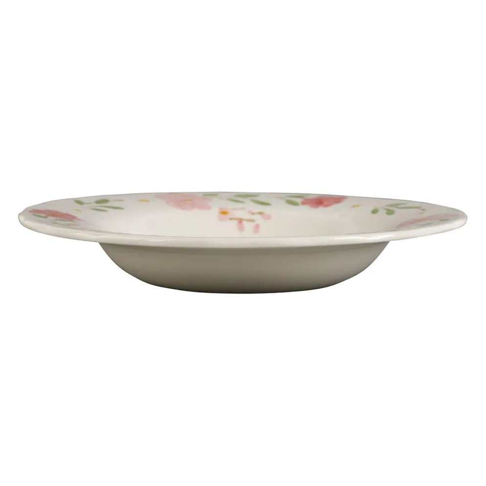 Assiette creuse en faïence rose d23cm - Blandine