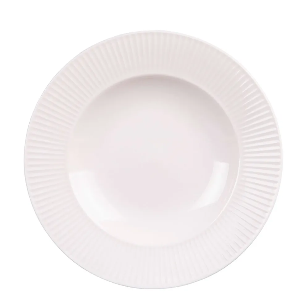Assiette creuse en porcelaine blanc d23cm - Lina