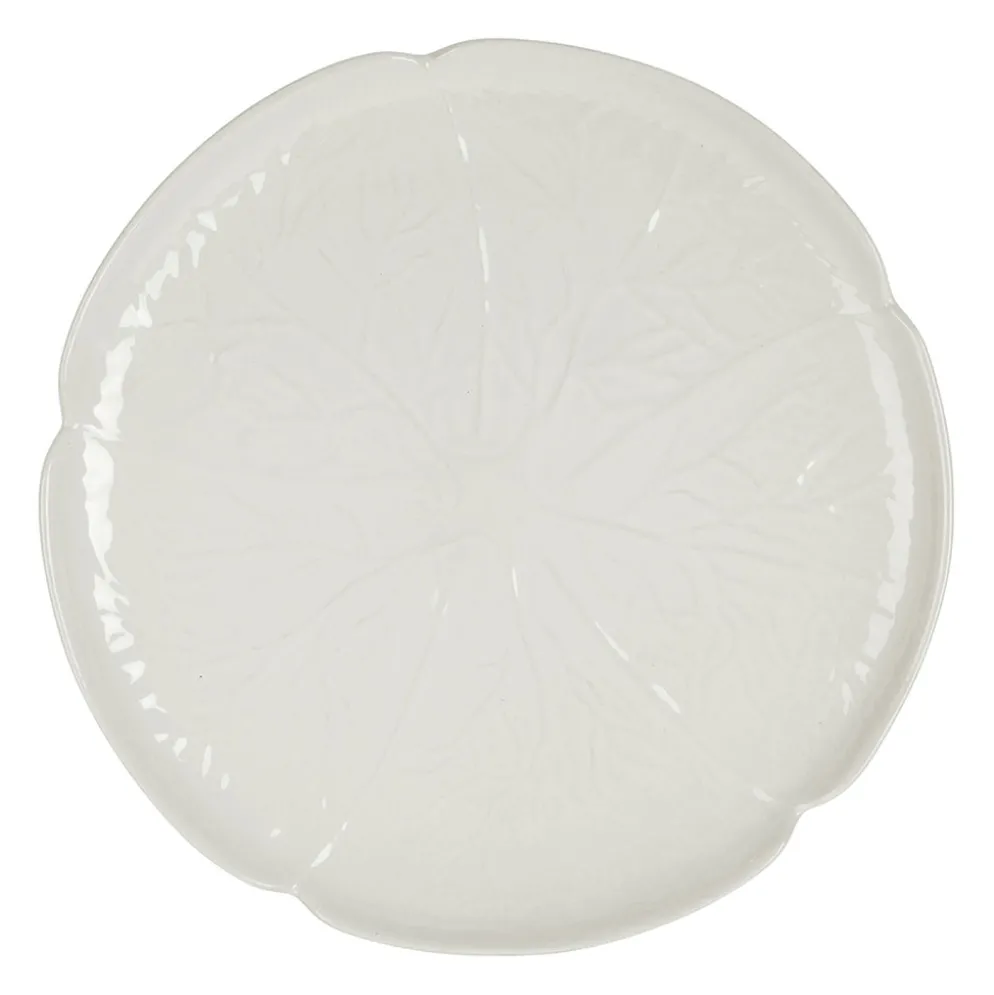 Assiette plate chou en grès blanc d27cm