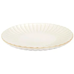 Assiette plate en céramique beige d27cm - Vlora