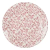 Assiette plate en faïence bordeaux d26cm -p'tites fleurs