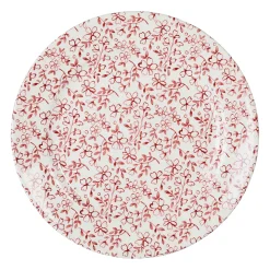 Assiette plate en faïence bordeaux d26cm -p'tites fleurs