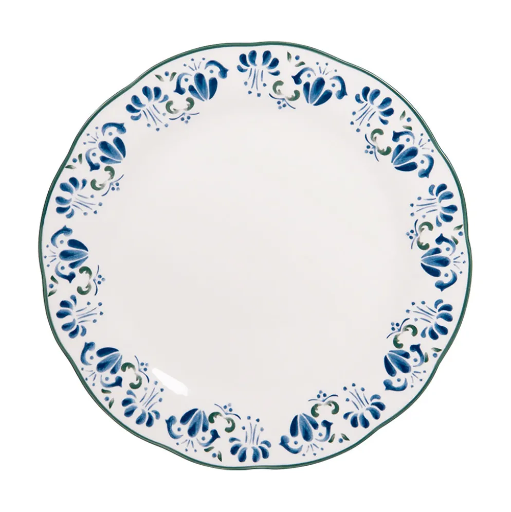 Assiette plate en porcelaine bleu d27cm - Giverny
