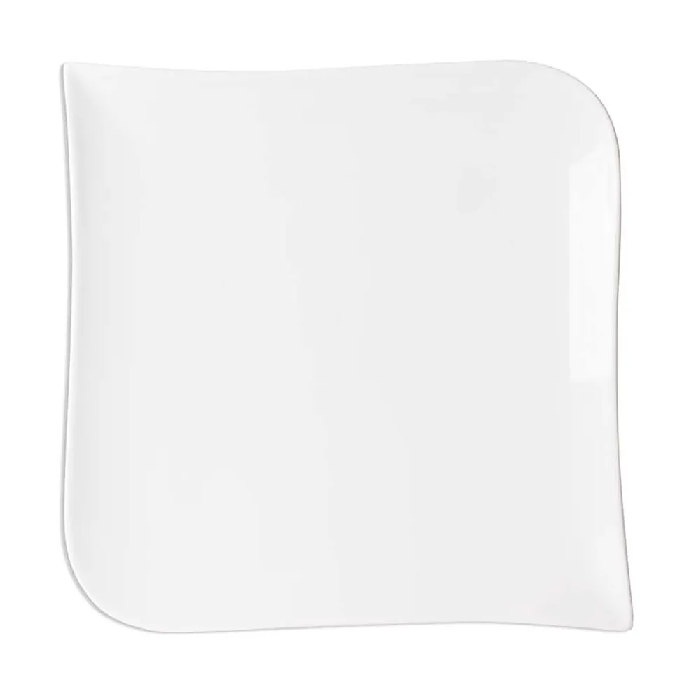 Assiette plate 25.5x25.5cm melody blanc