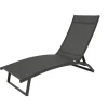 Bain de soleil en aluminium anthracite L192cm - Farum