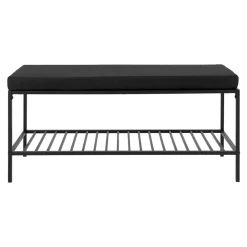 Banc avec coussin en acier noir - Vlad