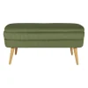 Banc coffre en velours côtelé kaki - Eleonor