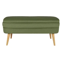 Banc coffre en velours côtelé kaki - Eleonor