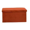 Banc coffre pliable en tissu côtelé terracotta - Pauline