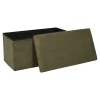 Banc coffre pliable en tissu côtelé vert - Scarlett