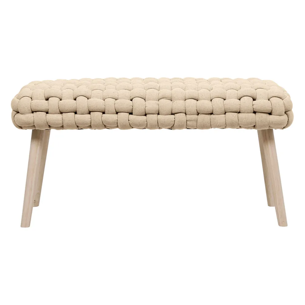Banc naturel en tissu et pin - Element