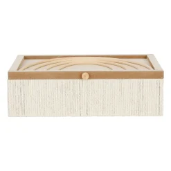 Boite avec couvercle en rotin naturel - blue sand
