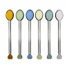 Boite de 6 agitateurs cocktail cœur en verre multicolore - Colorea
