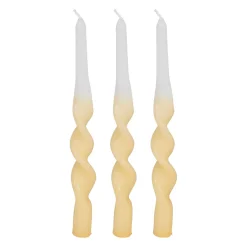 Boite de 3 bougies chandelle jaune 50g - Torsade