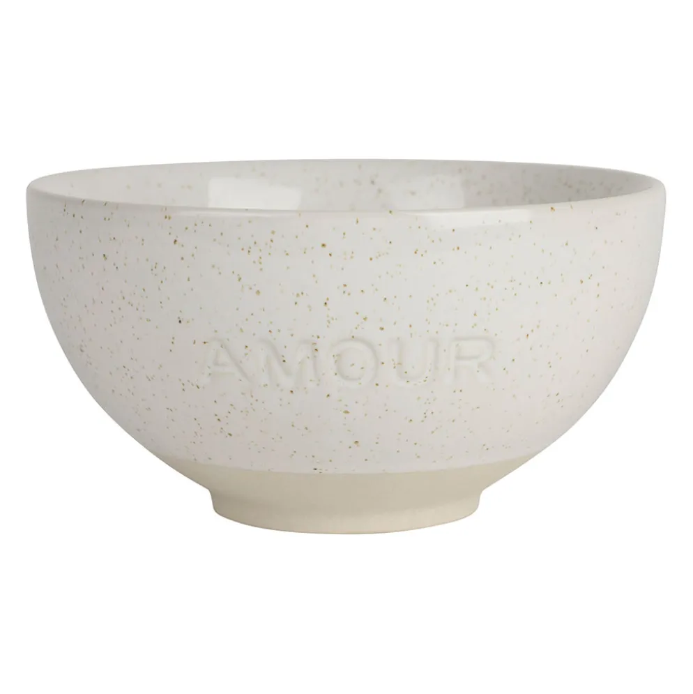 Bol amour en grès écru moucheté 70cl