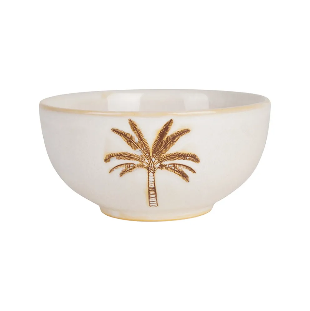 Bol en grès palmier terracotta et écru 50cl - Nomadea