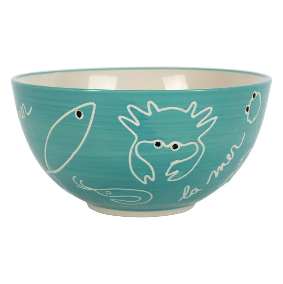 Bol en grès turquoise 60cl - La Mer