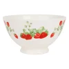 Bol fraise en faïence blanc et rouge 75cl - Collection