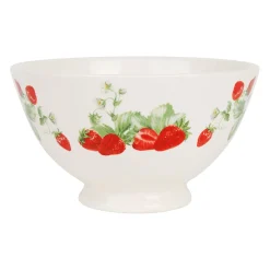 Bol fraise en faïence blanc et rouge 75cl - Collection