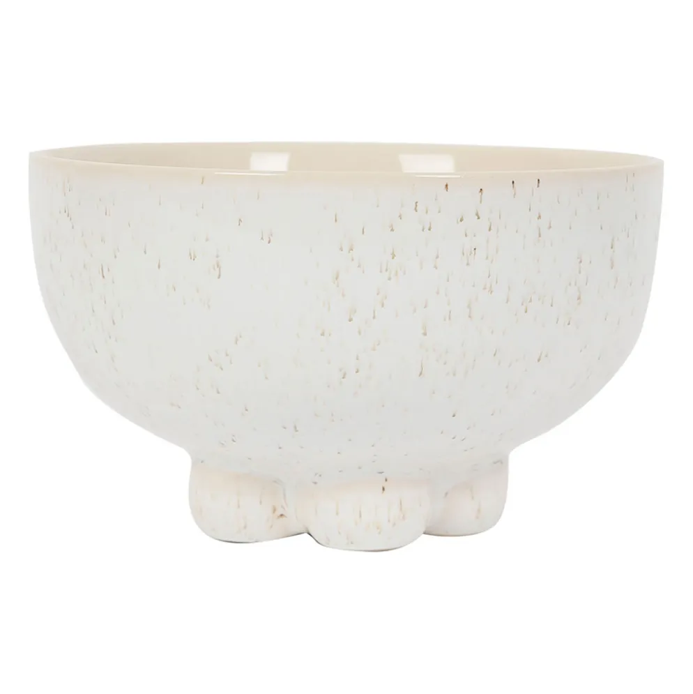 Bol moucheté en grès blanc 60cl - Organic