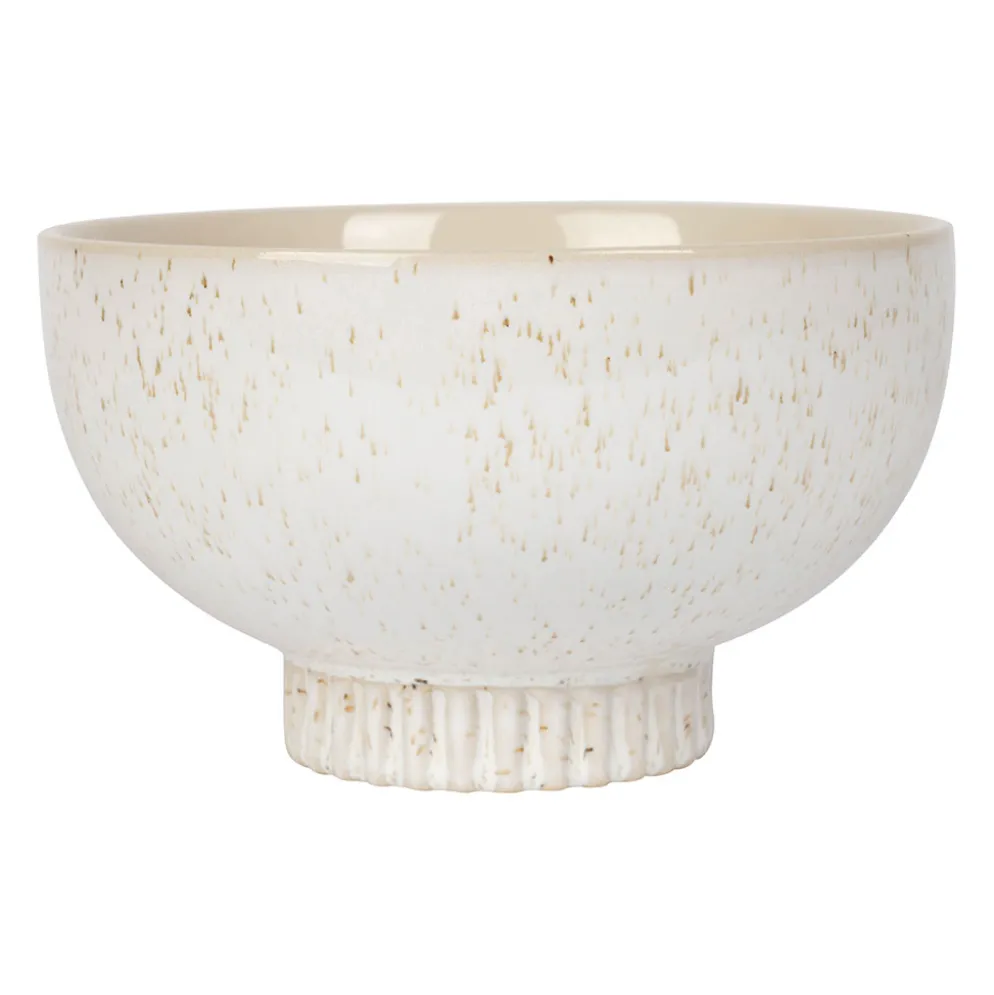 Bol moucheté en grès blanc 60cl - Organic