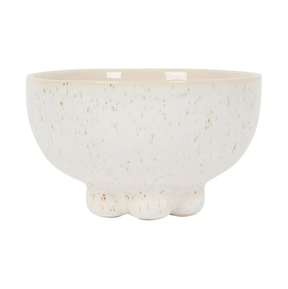 Bol moucheté en grès blanc 35cl - Organic