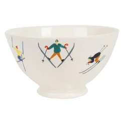 Bol skieur en faïence blanc 75cl - Collection