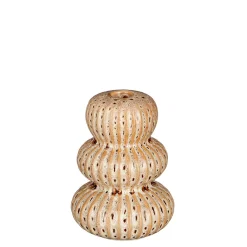 Bougeoir en céramique marron h16cm