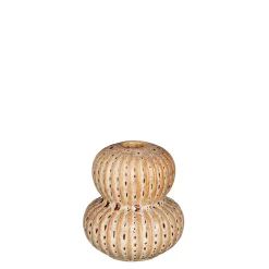 Bougeoir en céramique marron h11cm