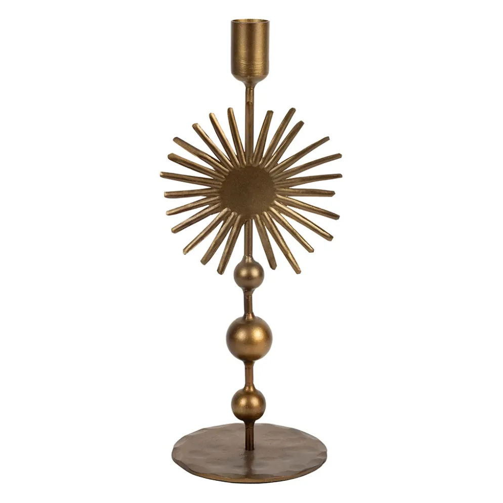 Bougeoir en fer mordoré h30cm - Soleil