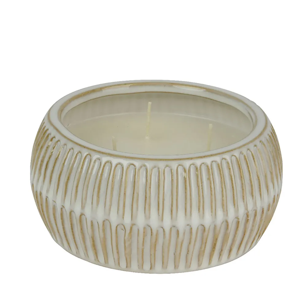 Bougie à la citronelle beige d15cm