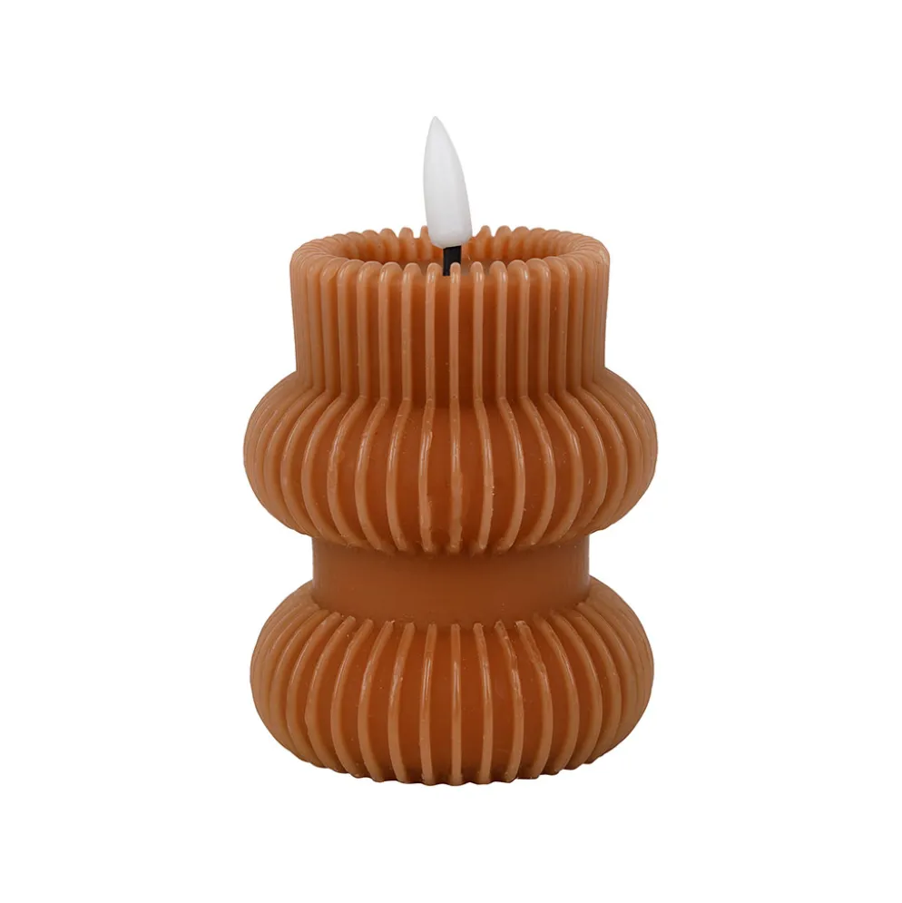 Bougie led pilier terracotta h12cm