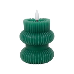 Bougie led pilier vert h12cm