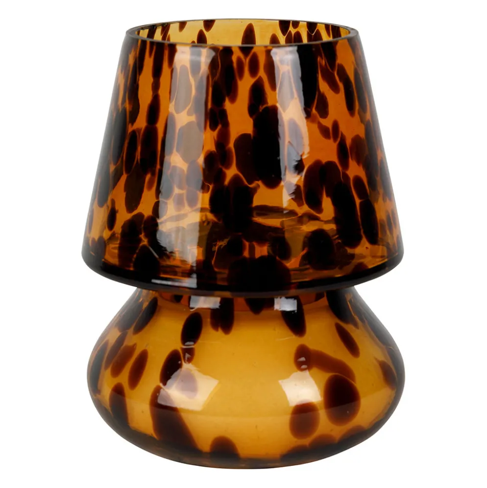 Bougie parfumée musc et photophore en verre ambre 25h