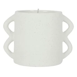 Bougie senteur flora en grès blanc cassé